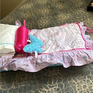 American Girl Doll Bedding Set - Pink and Blue